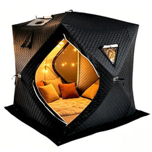 QITUJOUR Portable Home Sauna Tent for 3-5 People, 3-Layer Insulated Outdoor Sauna Tent with Smoke Vent, Heavy Duty 210D Oxford Fabric Sweat Sauna Room