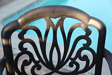 GrandPatioFurniture.com CBM Patio Elisabeth Collection Cast Aluminum 7 Piece Rosedown Dining Set with 2 Swivel Rockers 4 Arm Chairs SH257-2S4A CBM1290