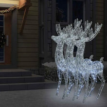 XXL Christmas Reindeer Set of 3, 70.9 Inch Lighted LED Holiday Yard Decorations, Cold White Acrylic Figures for Indoor and Outdoor Garden Display, Remote Control Lighting Modes