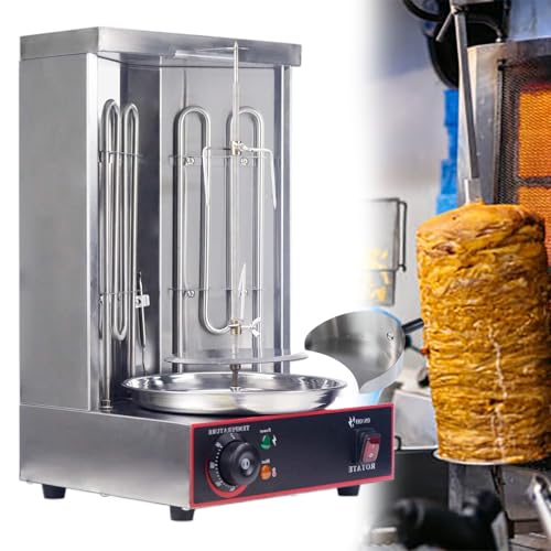 GESAIDES Electric Vertical Rotisserie, Shawarma Broiler, Kebab Grill Machine, Rotating Grill with Adjustable Temperature, for Home Restaurant Kitchen
