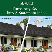 Good Directions Lexington Cupola, 26" x 26" x 32", White PVC Vinyl with Copper Roof, Louvered Roof Accent for Garages, Barns, Sheds & Homes, Weathervane Compatible, Large (26 Inch)