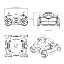 zcjysqav Wall Climbing Robotic Pool Cleaner, Pool Cleaner Robot with Fine Filter and 49ft Cable, Pool Surface Skimmer Cleaner, Smart Navigation