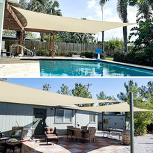 TANG Sunshades Depot A Ring Design Steel Cable Wire Reinforced Sun Shade Sail 25' x 29' Rectangle Beige