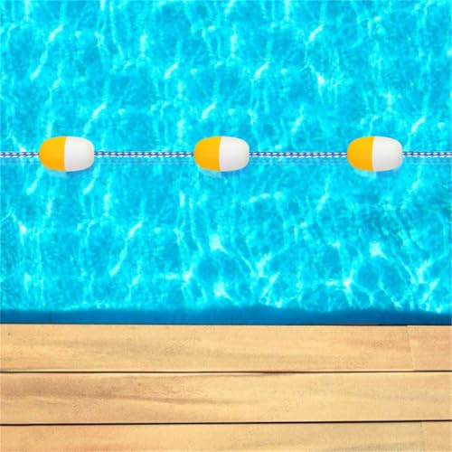 Swimming Pool Safety Rope with Stainless Steel Hooks,Heavy-Duty Lane Division Markers with Floating Buoys Safety Float Line Section Off Hazardous Areas, Dividing Lanes, Caution Help,43ft/13.1m