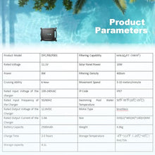 Pool Cleaner, Solar Powered Robotic Pool Skimmer with Dual Charging Option, 24 Hours Continuous Cleaning, Automatic Robotic Pool Cleaner for Pools