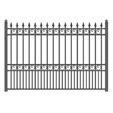 ALEKO FENCELON London Style Galvanized Steel Fence Ornamental Security 8 x 5 Feet Black