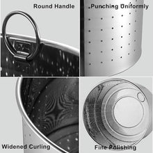Stainless Steel Crab Seafood Boil Pot with Strainer Basket Riveted Handles,Heavy Duty Crawfish Turkey Fryer Pot for Boiling Frying(35x35cm)
