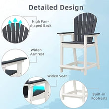 OTSUN Outdoor Tall Adirondack Chairs Set of 4 Light Grey
