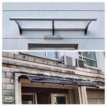 LWJQRSP Aluminum Polycarbonate Door Canopy Awning with Carbon Steel Brackets, Weather-Resistant Balcony Sunshade, Black 130x380cm/51x150in - Outdoor Protection Solution