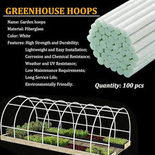 JCWGLY Garden Hoops 100pcs Greenhouse Hoops for Grow Tunnel - Tall Fiberglass Garden Hoops for Raised Beds, Row Cover, Plant Support and Garden Netting(6mm-240cm/95in)