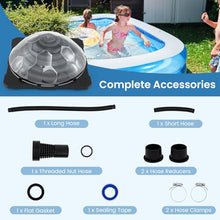 DORTALA Solar Pool Heater, Set of 3 Dome Swimming Pool Water Heater for Above Ground & Inground Pool with Black Heating Coil, Foldable Legs, Rotatable Hose Connector
