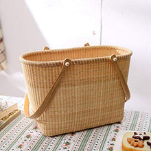 GAAHRQQQ Rattan Storage Basket Outdoor Picnic Basket Supermarket Shopping Basket Portable Shopping Basket