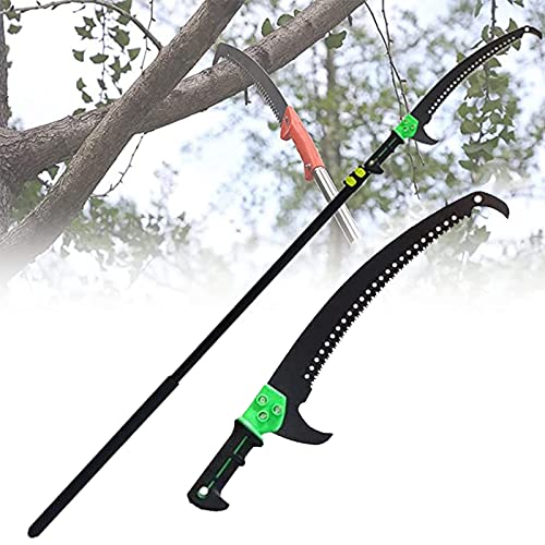 Aluminum Telescopic Folding Pruning Saw,Garden High Altitude Branch and Leaf Trimming Telescopic Pole Saw,Hacksaw Hand Saw Height Ideal As a High Branch Saw,3.6m/12FT