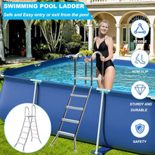 errzom 550 Lbs Above Ground Pool Ladder, 33/43/53/63" Heavy Duty Double-Sided Pool Ladder,2/3/4/5 Steps Swimming Pool Ladder, 304 Stainless Steel Anti-Slip Ladder for Indoor/Outdoor Pools,63 inch