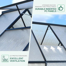 Greenhouse 8x16 Aluminum-Framed Heavy Duty Polycarbonate with Quick Setup Structure and Roof Vent Large Enhanced Outdoors Green House Kit