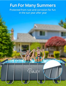 Evajoy Metal Frame Swimming Pool Set Blue