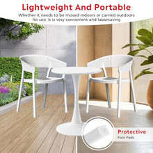 Costaelm Outdoor Patio Dining Set, 5 piece Dining Table Set, Breakfast Coffee Bar Table and Chairs of 4, Stackable Dining Side Chair, Patio Bistro Deck Furniture, White