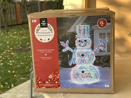 Member's Mark 6' Pre-Lit Prismatic Snowman Holiday Decoration Multicolor