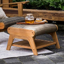 Cambridge Casual Auburn Teak Wood Padded Upholstered Patio Conversation Set 5 Pieces