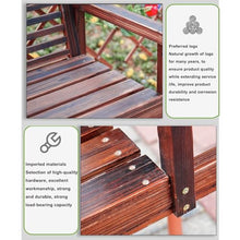 Outdoor Garden Park Bench, Weatherproof Wood Yard Bench Lawn Patio Porch Bench with Backrest and Arms, Two-Person Seat with Table, for Backyard/Balcony/Entry