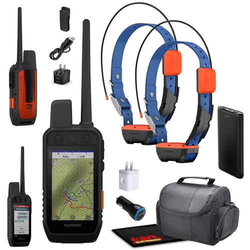 Garmin Alpha 300i Handheld Dog Tracker & Training System Bundle with 2X Alpha T20 Collars Black