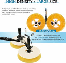 Electric Solar Panel Cleaning Kit, 7.5m Adjustable Telescopic Pole, 65cm Dual Head Brush for Solar Arrays/Roofs/Windows, Includes Water Hose & Power Cord