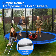 YSSOA 14FT Trampoline with Safety Enclosure and Wind Stakes Blue