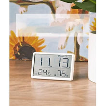 ASWRTYJO ABS Wall-Mounted Digital Clock Multifunctional Temperature Humidity Meter