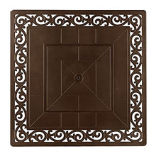 Square 42 in. x 42 in. Aluminum Propane Fire Pit Table with Glass Beads, Two Covers, Lid, 57,000 BTUs in Brown Finish