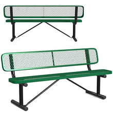 Leisure Craft 6 ft Metal Outdoor Bench with Back, Heavy Duty, Made in USA