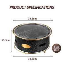 Smokeless Portable BBQ Grill,Multifunctional Barbecue,Hot Pot, Kebab, Stove Tea, Non-Stick Maifan Stone Coating,Dual Fuel,for Outdoor Camping & Home Gatherings