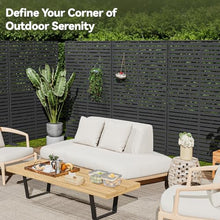 Privacy Screen Outdoor Freestanding Fence Panel with 6 Panel, 72" H×47" W HDPE Decorative Screen Panel with Stand, Air Conditioner Fence, Privacy Panels for Patio, Balcony, Garden, Backyard