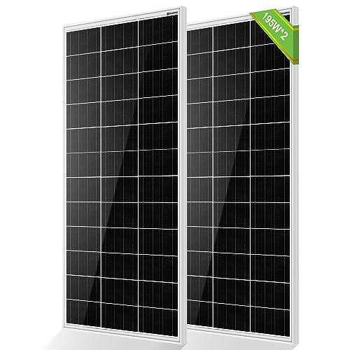 ECO-WORTHY Solar Panels 2pcs 195 Watt 12 Volt Monocrystalline Solar Panel
