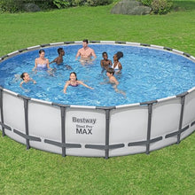 Bestway Steel Pro MAX 20 Foot x 52 Inch Round Above Ground Swimming Pool Set Gray