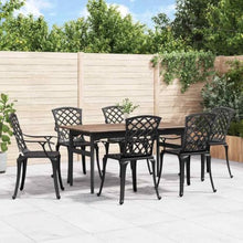 GPWERSDF Cast Aluminum Patio Chairs 6 pcs Black