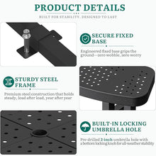 YITAHOME 38" Round Metal Picnic Table with Umbrella Hole