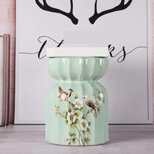 Ceramic Garden Stool Decorative Garden Stools Ceramic Stool Cool Pier Lotus Stool Chinese Classical Home Dressing Stool Shoe Changing Stool Flower Stand Stool Yellow Green Garden Stool Ceramic(B)