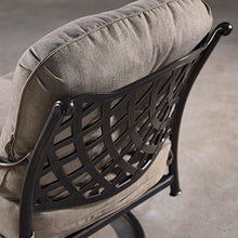 Oakland Living Aluminum Outdoor Swivel Club Rocking Chairs Set of 2 with Thick Tan Cushions Antique Copper