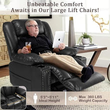 UOPYNE PU Leather Power Lift Recliner Chair with Massage, Heated, Black