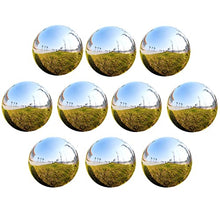 LXLIGHTS RT-OSXE Reflective Garden Gazing Balls, 10pcs 1.5mm Thick Stainless Steel Seamless Hollow Polished Sphere, Outdoor Indoor Christmas Mirror Reflection Garden Decoration Globe, 14 Sizes