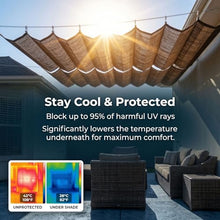 FENGZEQUAN Breathable Wave Awning，Retractable Pergola Shade Cover Wave Shade Sail Replacement Canopy with Hardware Sun Shade for Patio Porch Yard Garden Outdoor(W3.2*L14m/W10.50*L45.93ft)