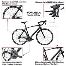 Tommaso Forcella Aluminum Road Bike Shimano Claris 24-Speed Matte Black Medium 56cm
