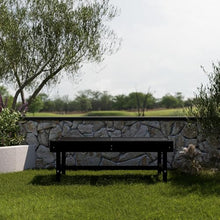 Wildridge Classic Vineyard Bench, Black - Outdoor Weather Resistant Poly Lumber Bench for Patio, Deck, Garden