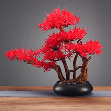 YXIANG56Q Fake Plants Artificial Bonsai Tree Japanese Maple Leaf Fake Plants for Home Office Book Shelf Room Decor Indoor, Height 17.72'' Bonsai Tree