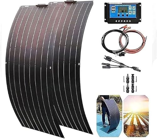KZZAAO 1600 Watt Solar Panel Kit 2 * 800W Flexible Solar Panels with 40A Charge Controller Portable Monocrystalline Photovoltaic Module