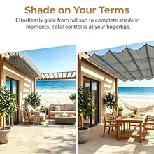 Retractable wave sun shade sail，Retractable Wave Awning Cover with Grommets Retractable Shade Sail Replacement Pergola Awning for Outdoor Gardens Patios Decks and Gazebos(W1.6*L18m/W5.24*L59.05ft)