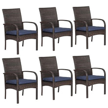 SAILARY Outdoor Wicker Rattan Chairs Patio Furniture Sets with Cushions, 350lbs Capacity, All-Weather Rattan Sofa Set for Garden, Porch, Backyard, 6PCS, Brown