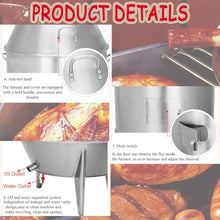 Banfluxion Commercial Charcoal Roast Duck Oven, Stainless Steel BBQ Roaster with Temperature Display, Middle Door for Easy Charcoal Adjustment, Oil-Water Separation, for Chicken Vegetables Lamb