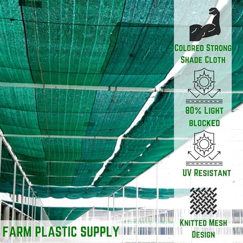 Farm Plastic Supply Green Shade Sail 80% Mesh Fabric 12' x 250'