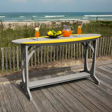 Bahia Verde Shoreline Surfboard Bar-Height Table, Cove Gray/Sunbeam Yellow